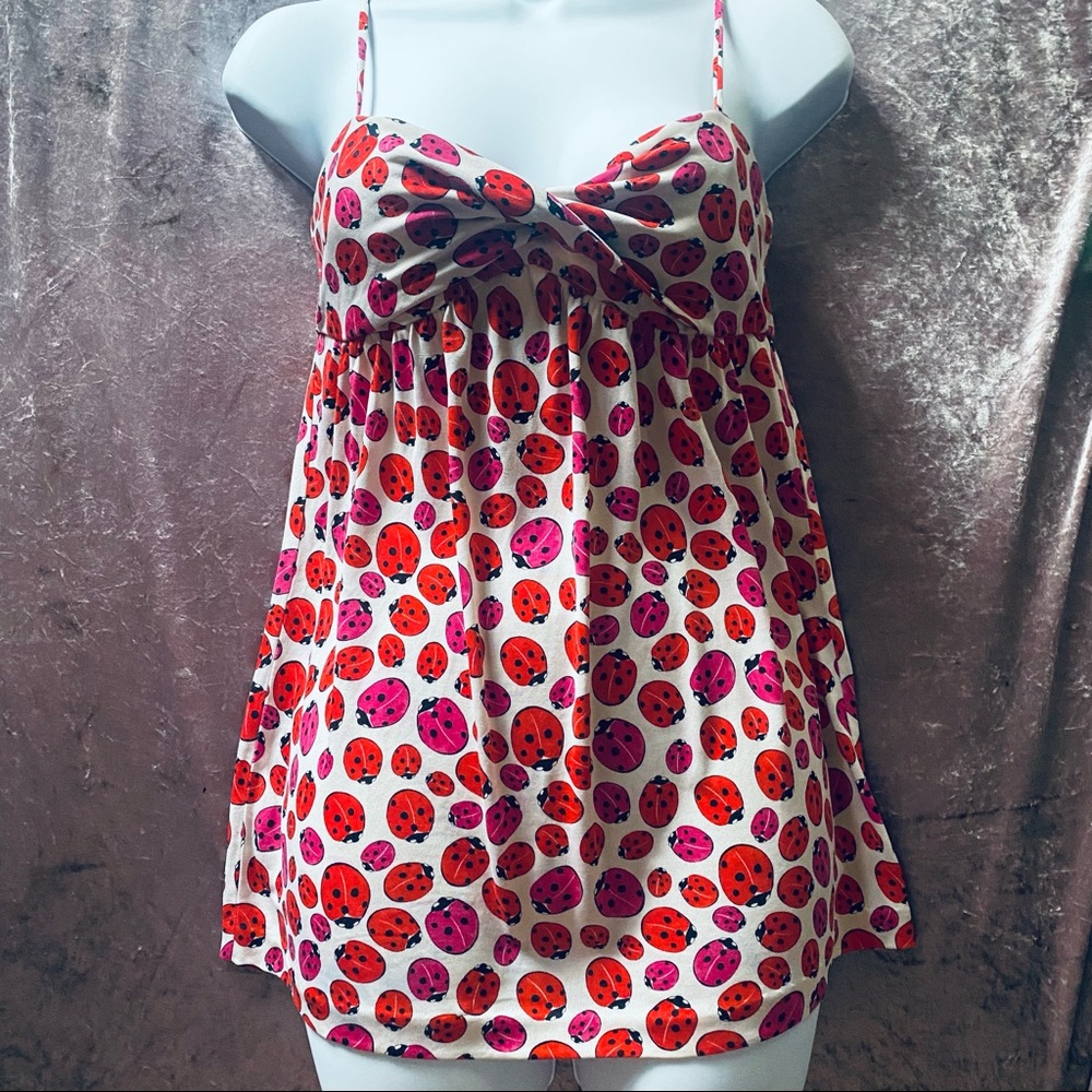 Diane Von Fostenburg Silk Lady Bug Flowy Cami